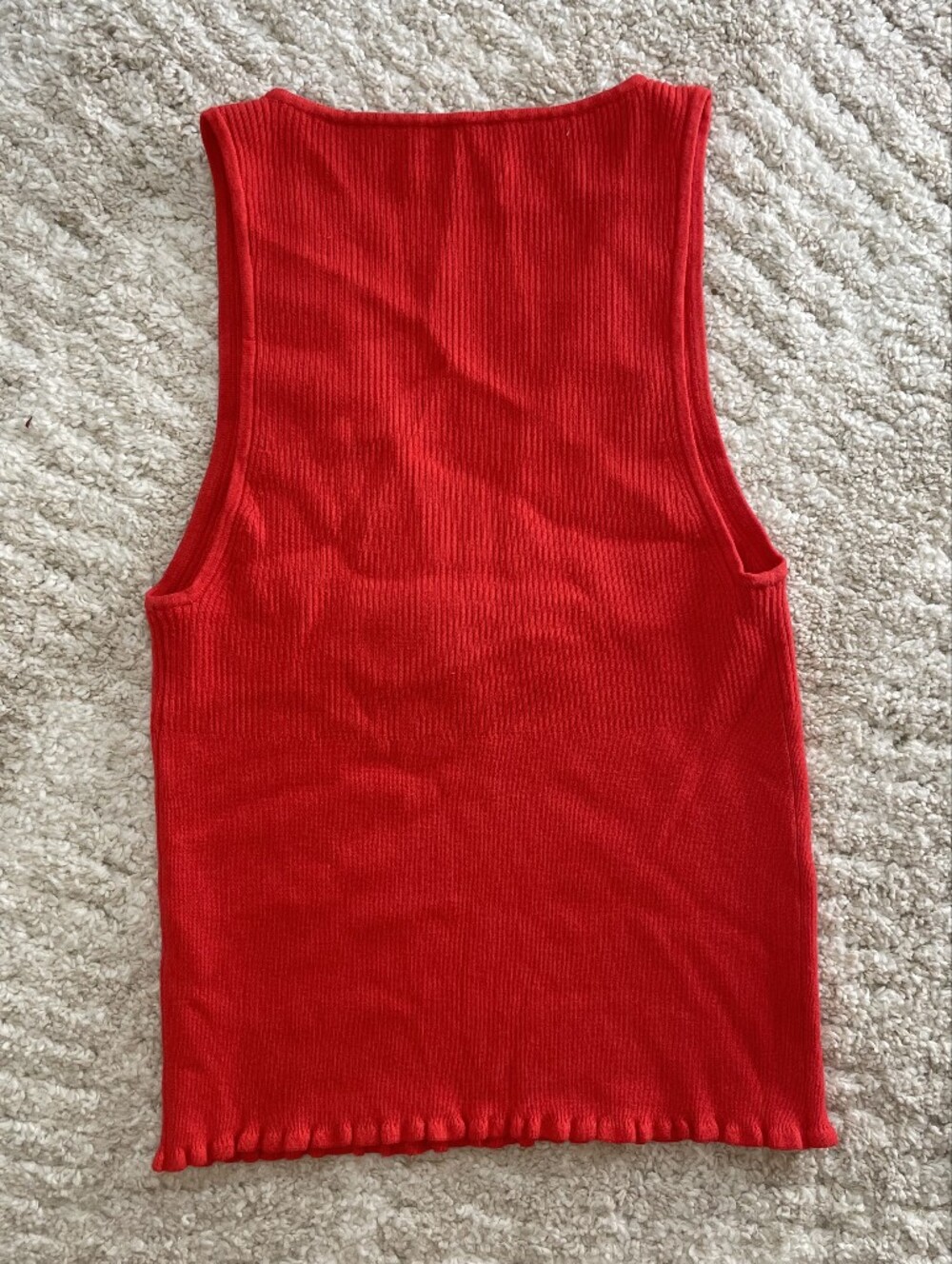 Wilfred Red Ribbed V-Neck Drawstring Tank Size S - Picture 5 of 9
